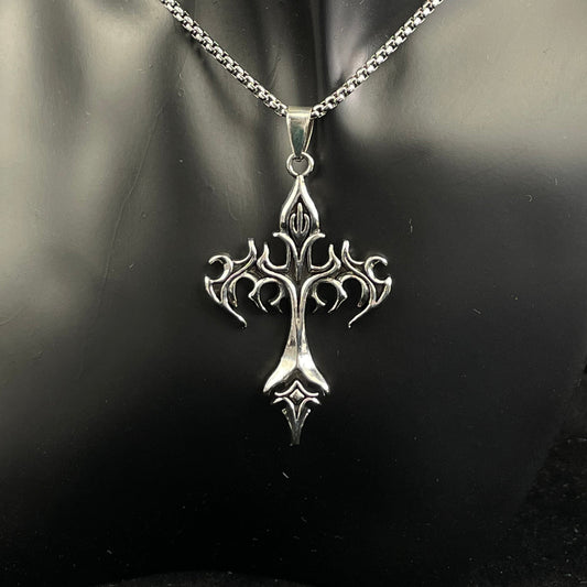 Cross with flames